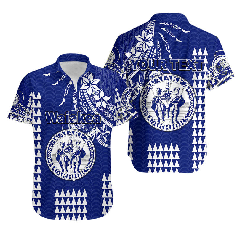 (Custom Personalised) Hawaii High School- Waiakea Hawaiian Shirt Mix Kakau LT6 Blue - Polynesian Pride