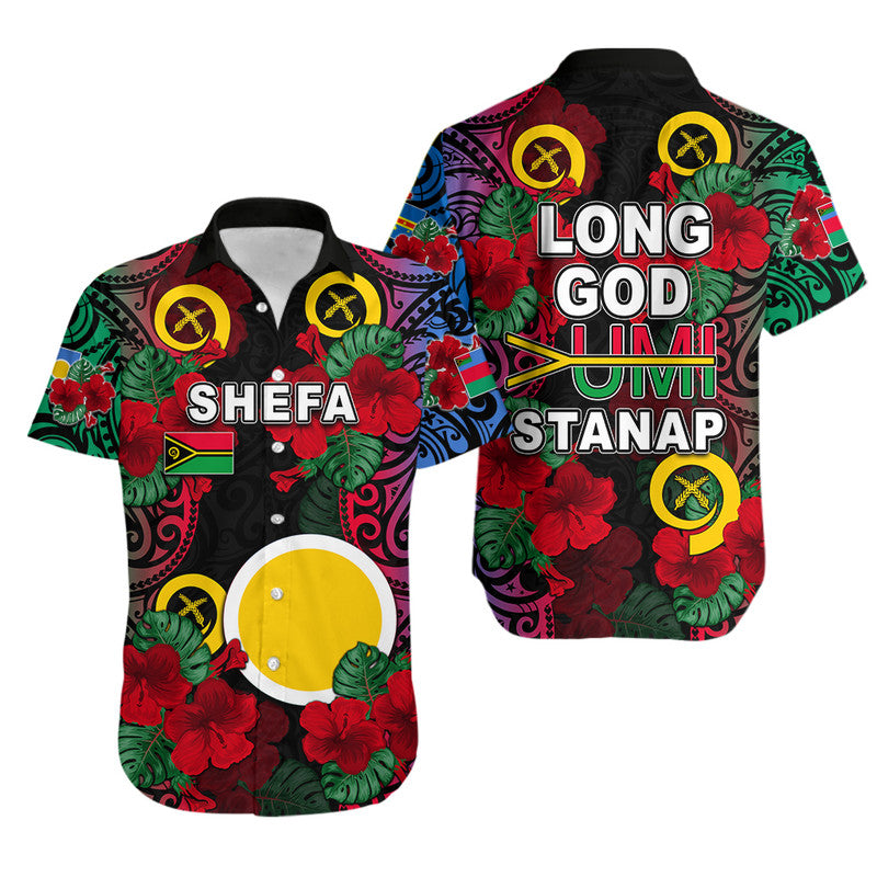 Vanuatu Shefa And Hibiscus Hawaiian Shirt LT6 Unisex Black - Polynesian Pride