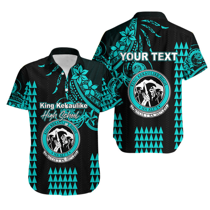 (Custom Personalised) Hawaii High School- King Kekaulike Hawaiian Shirt Mix Kakau LT6 Teal - Polynesian Pride