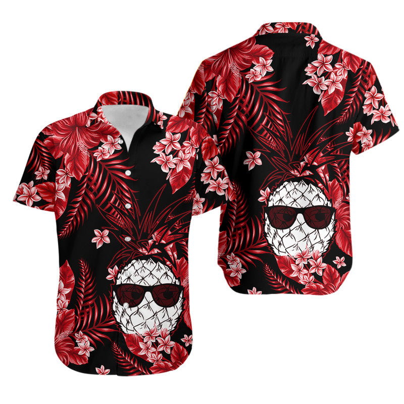 Hawaii Summer Colorful Pineapple Matching Dress and Hawaiian Shirt Red LT6 - Polynesian Pride