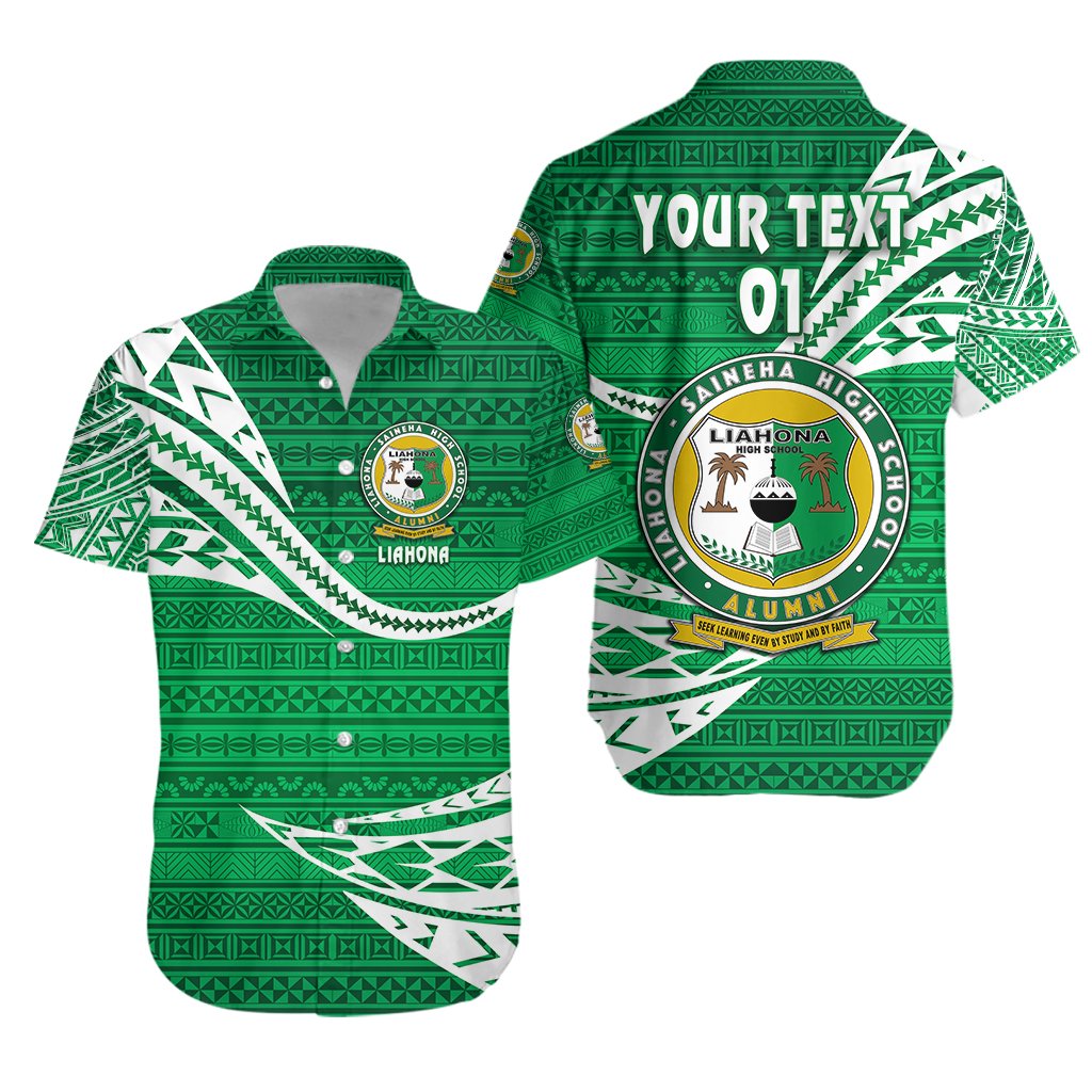 (Custom Personalised) Liahona High School Hawaiian Shirt Unique Version - Green, Custom Text and Number Unisex Green - Polynesian Pride