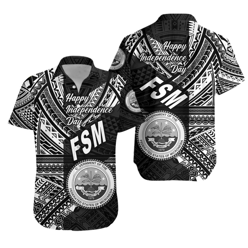 Federated States of Micronesia Hawaiian Shirt FSM Happy Independence Day Original Vibes - Black LT8 Unisex Black - Polynesian Pride