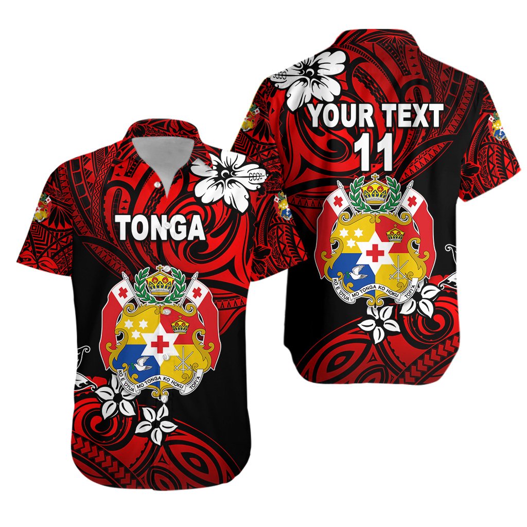 (Custom Personalised) Mate Ma'a Tonga Rugby Hawaiian Shirt Polynesian Unique Vibes - Red, Custom Text and Number Unisex Red - Polynesian Pride