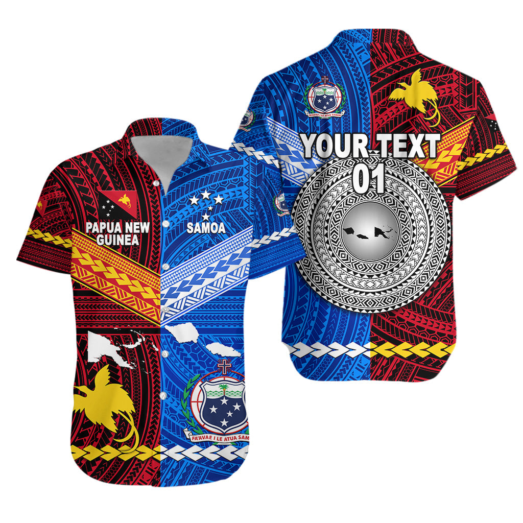 (Custom Personalised) Papua New Guinea And Samoa Together Hawaiian Shirt, Custom Text And Number LT8 Unisex Red - Polynesian Pride