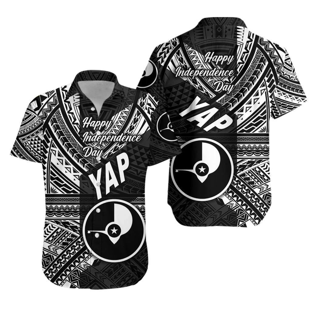 FSM Yap Hawaiian Shirt Happy Independence Day Original Vibes - Black LT8 Unisex Black - Polynesian Pride