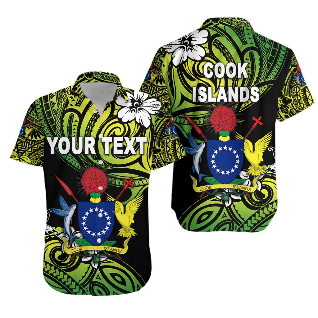 (Custom Personalised) Cook Islands Rugby Hawaiian Shirt Unique Vibes Coat Of Arms - Green Unisex Green - Polynesian Pride