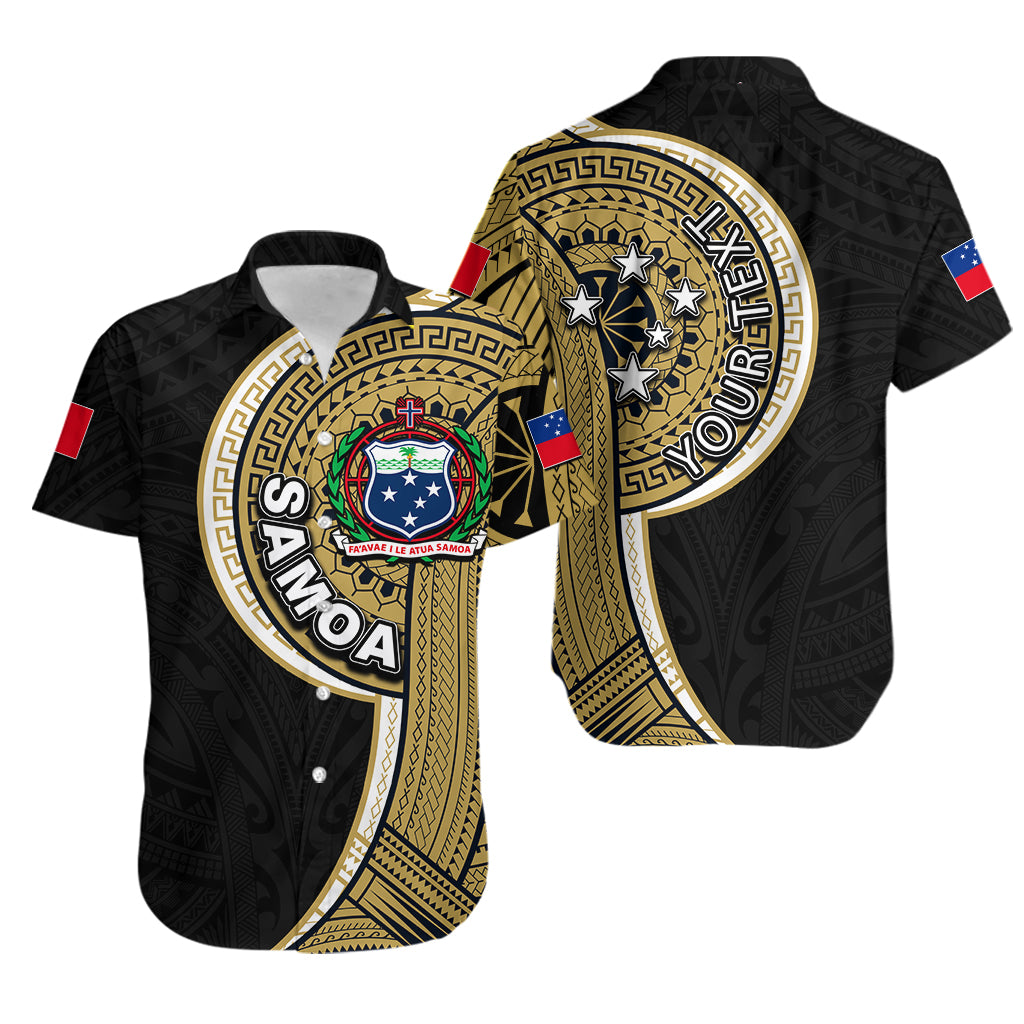(Custom Personalised) Samoa Tribal Tattoo Hawaiian Shirt No.2 LT6 Unisex Gold - Polynesian Pride