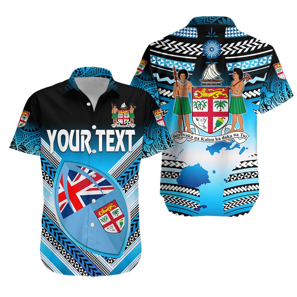 (Custom Personalised) Fiji Rugby Hawaiian Shirt Map Creative Style Unisex Blue - Polynesian Pride
