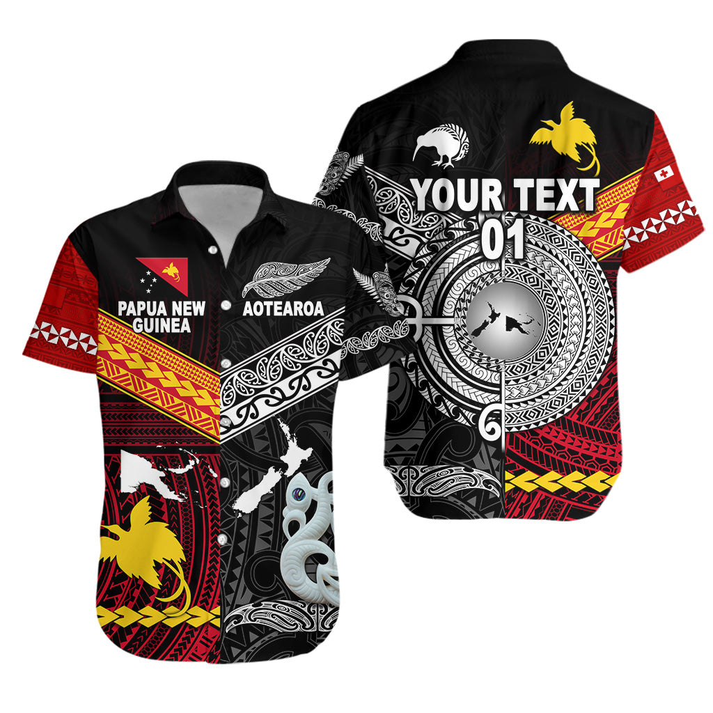 (Custom Personalised) New Zealand Maori Aotearoa Papua New Guinea Polynesian Together Hawaiian Shirt, Custom Text And Number LT8 Unisex Red - Polynesian Pride