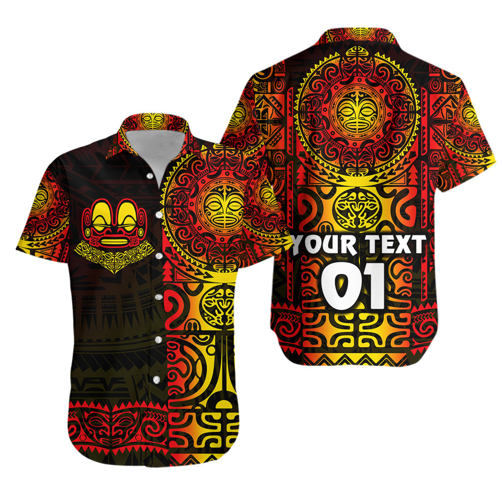 (Custom Personalised) Marquesas Islands Hawaiian Shirt Marquesan Tattoo Unique Style - Gradient Red LT8 - Polynesian Pride