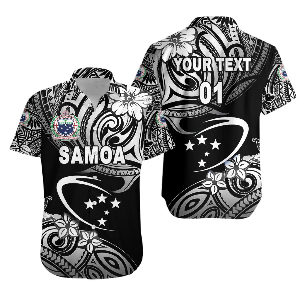 (Custom Personalised) Manu Samoa Rugby Hawaiian Shirt Unique Vibes - Black, Custom Text And Number Unisex Black - Polynesian Pride