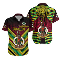 (Custom Personalised) Vanuatu Special Independence Anniversary Hawaiian Shirt Creative Style - Gradient Red, Custom Text And Number LT8 Unisex Red - Polynesian Pride
