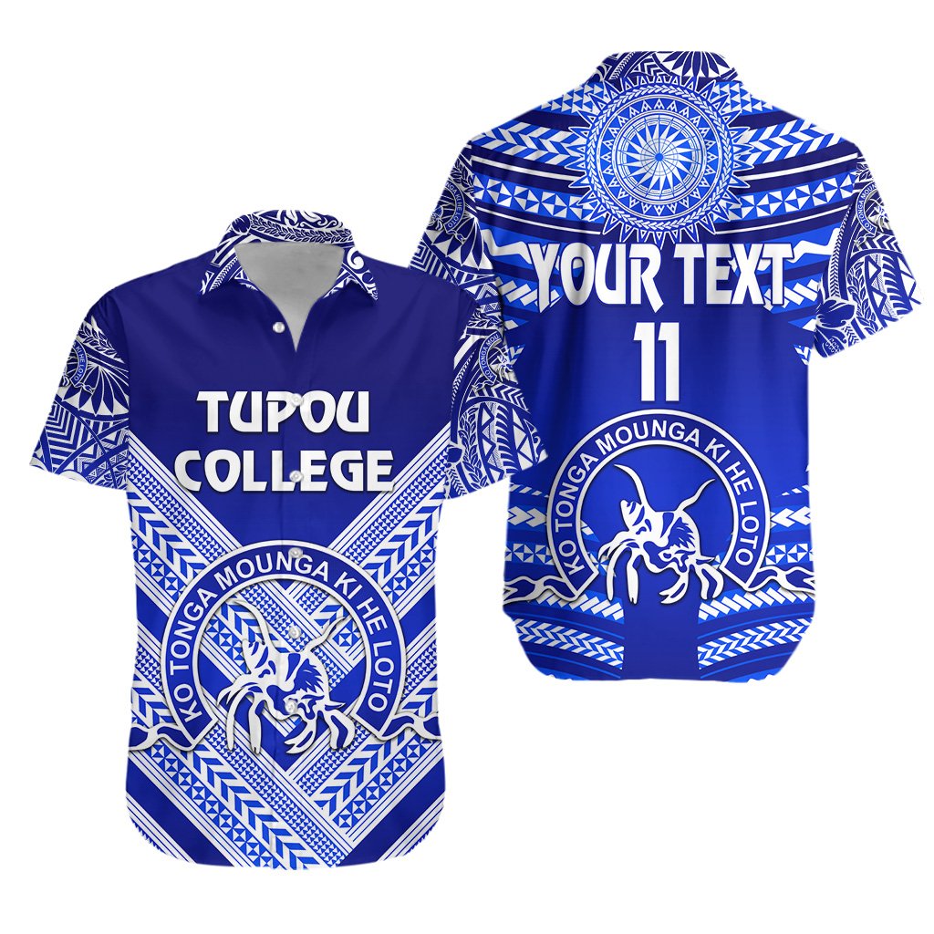 (Custom Personalised) Kolisi Ko Tupou College Tonga Hawaiian Shirt Creative Style - Blue, Custom Text and Number Unisex Blue - Polynesian Pride