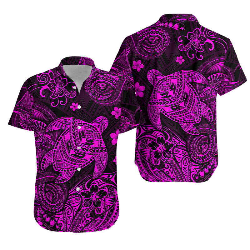 Hawaii Turtle Polynesian Matching Dress and Hawaiian Shirt Matching Couples Outfit Plumeria Flower Unique Style Pink LT8 - Polynesian Pride