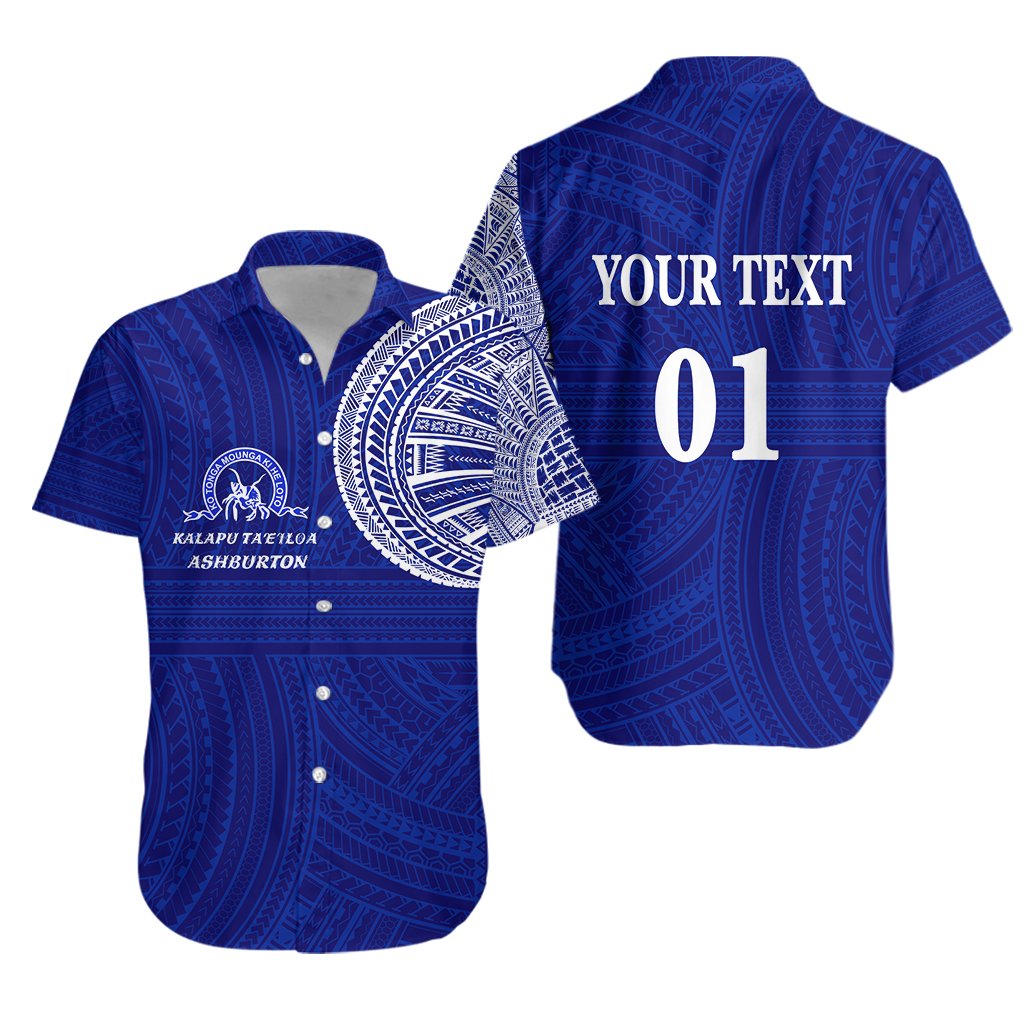 (Custom Personalised) Ko Tonga Hawaiian Shirt Kalapu Ta'e'iloa Ashburton, Custom Text and Number Unisex Blue - Polynesian Pride