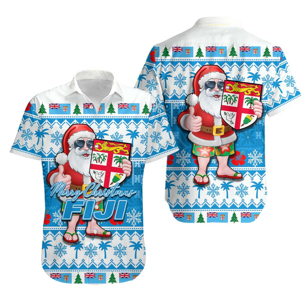 Fiji Christmas Hawaiian Shirt Cool Santa Claus LT6 Unisex Blue - Polynesian Pride