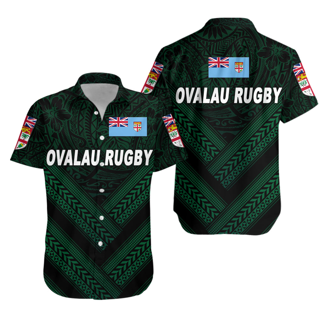 Fiji Ovalau Rugby Hawaiian Shirt Dark Green Style LT8 Unisex Green - Polynesian Pride