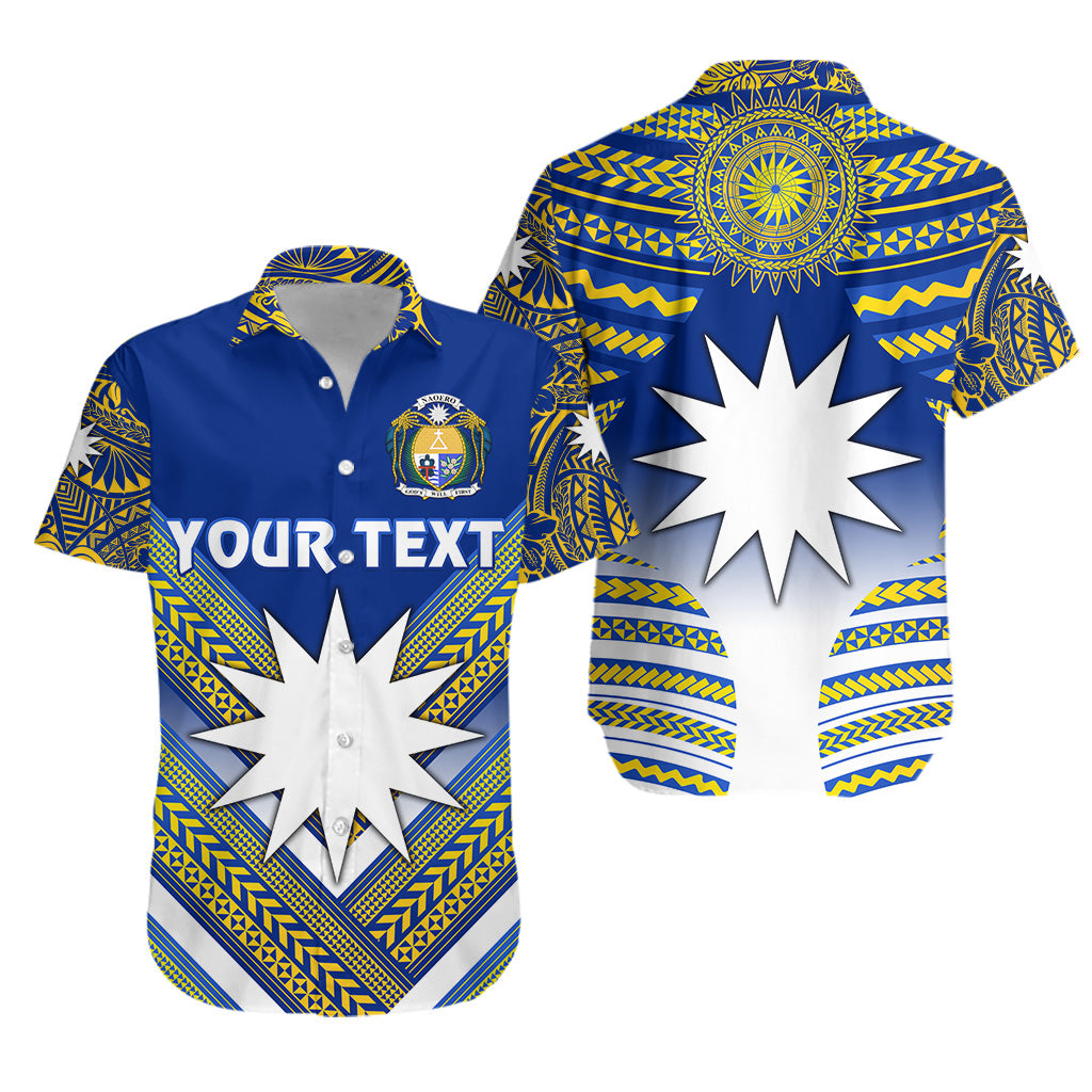 (Custom Personalised) Nauru Polynesian Flag Hawaiian Shirt Creative Style - Blue NO.1 LT8 Unisex Blue - Polynesian Pride
