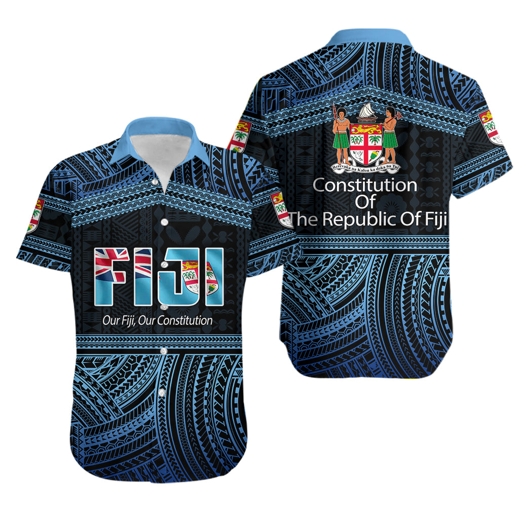 Fiji Constitution Day Polynesian Patterns Hawaiian Shirt LT6 Unisex Blue - Polynesian Pride