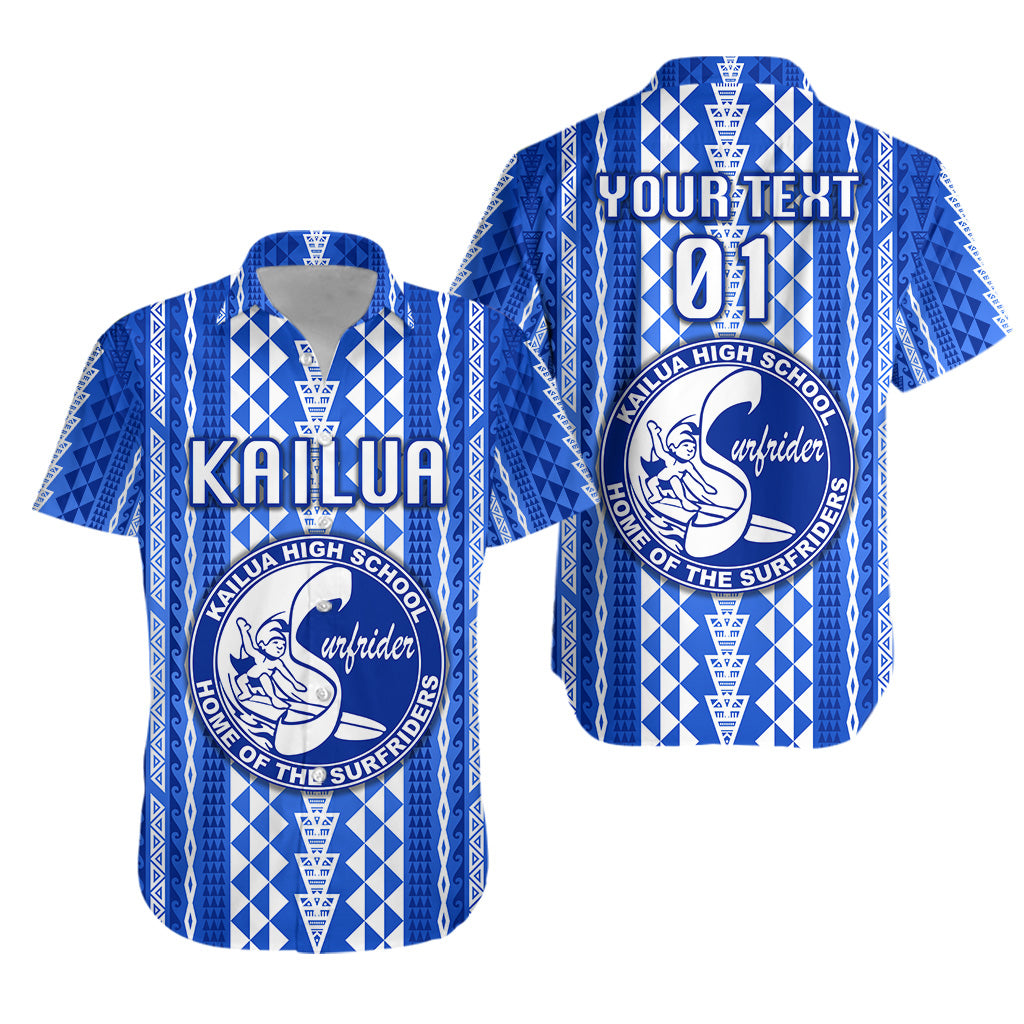 (Custom Personalised) Hawaii Kailua High School Hawaiian Shirt Surfriders Simple Style LT8 Unisex Blue - Polynesian Pride