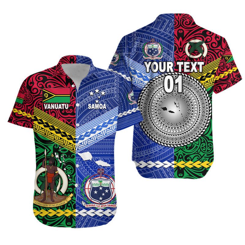 (Custom Personalised) Samoa And Vanuatu Hawaiian Shirt Together LT8 Unisex Blue - Polynesian Pride