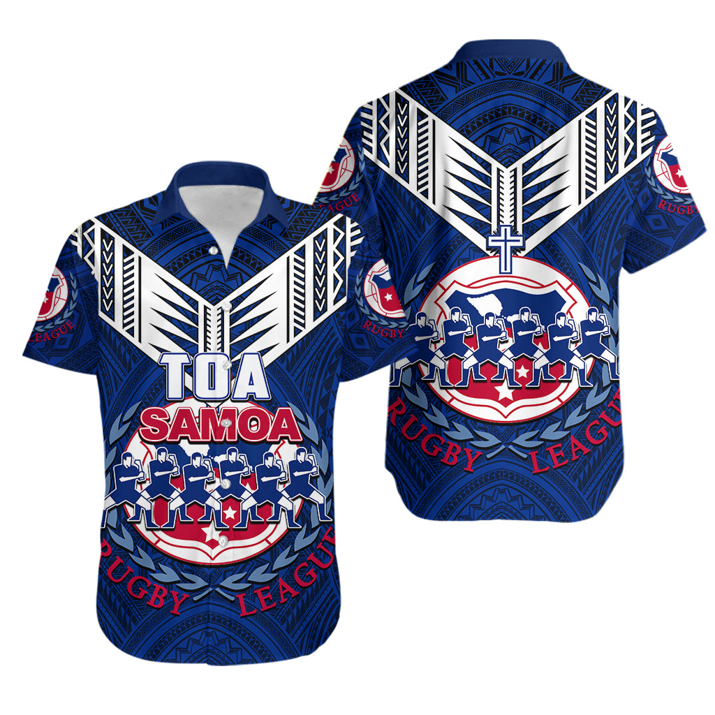 Toa Samoa Rugby Hawaiian Shirt Siva Tau Jersey LT6 Blue - Polynesian Pride