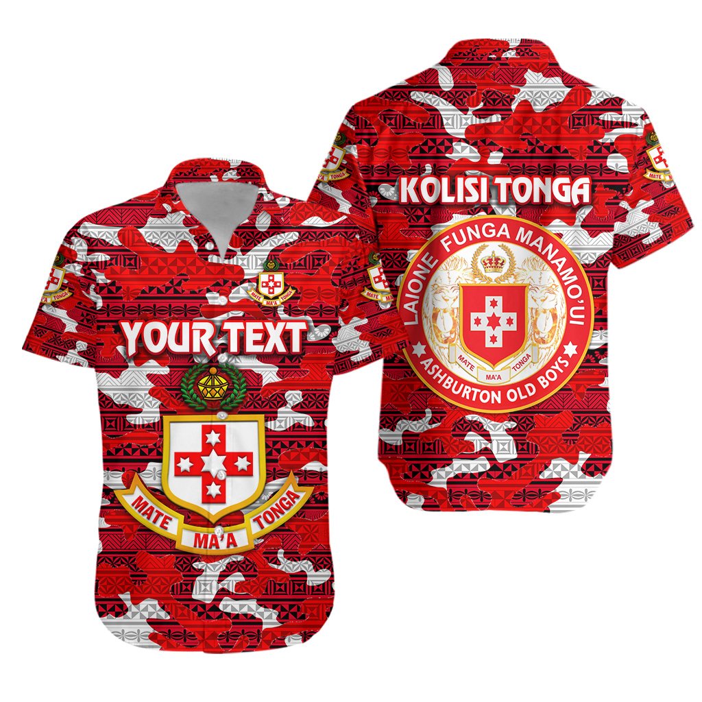 (Custom Personalised) Kolisi Tonga Hawaiian Shirt Mate Ma'a Tonga Camouflage Vibes Ashburton Old Boys Unisex Red - Polynesian Pride