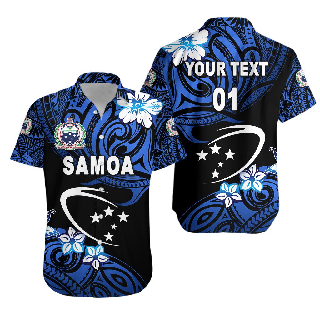 (Custom Personalised) Manu Samoa Rugby Hawaiian Shirt Unique Vibes - Blue, Custom Text And Number Unisex Blue - Polynesian Pride