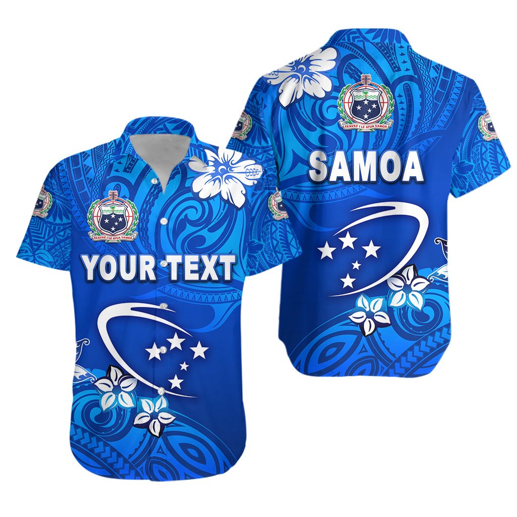 (Custom Personalised) Manu Samoa Rugby Hawaiian Shirt Unique Vibes - Full Blue Unisex Blue - Polynesian Pride