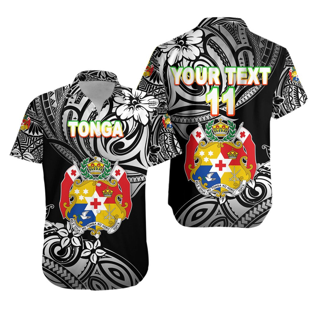 (Custom Personalised) Mate Ma'a Tonga Rugby Hawaiian Shirt Polynesian Unique Vibes, Custom Text and Number - Black Unisex Black - Polynesian Pride