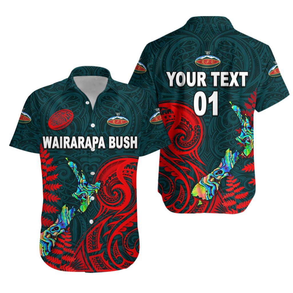 (Custom Personalised) Maori Wairarapa Bush Rugby Hawaiian Shirt New Zealand Silver Fern, Custom Text And Number Unisex Green - Polynesian Pride