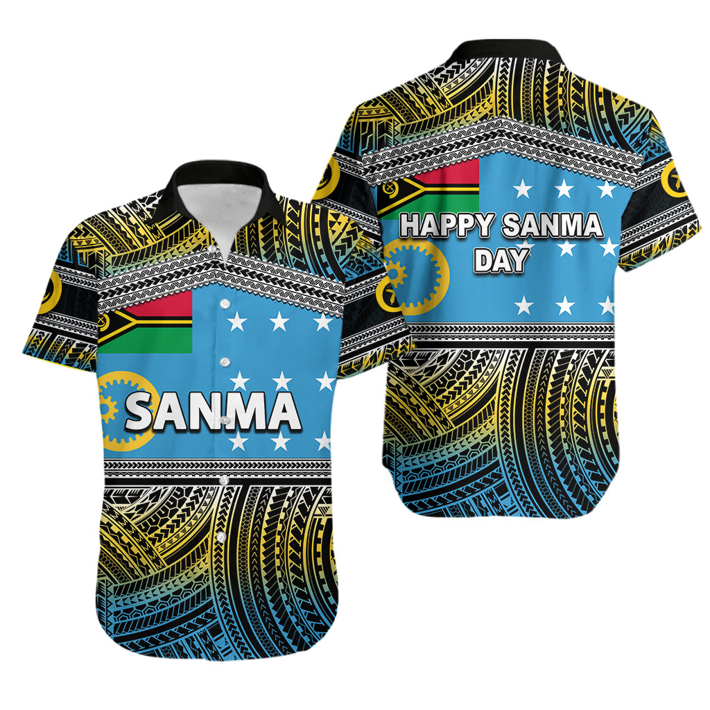 (Custom Personalised)Sanma Province Hawaiian Shirt Of Vanuatu Polynesian Patterns No.2 LT6 Unisex Blue - Polynesian Pride
