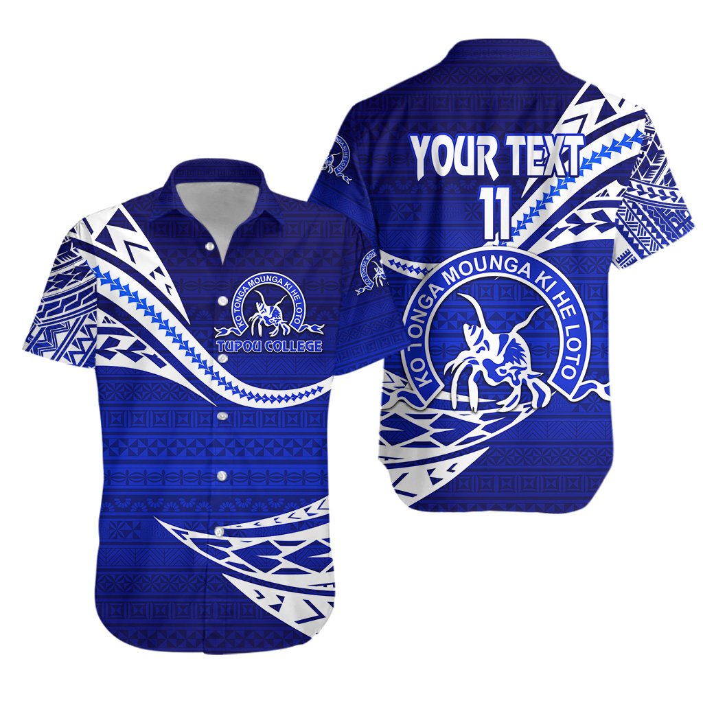 (Custom Personalised) Kolisi Ko Tupou College Tonga Hawaiian Shirt Unique Version - Blue, Custom Text and Number Unisex Blue - Polynesian Pride