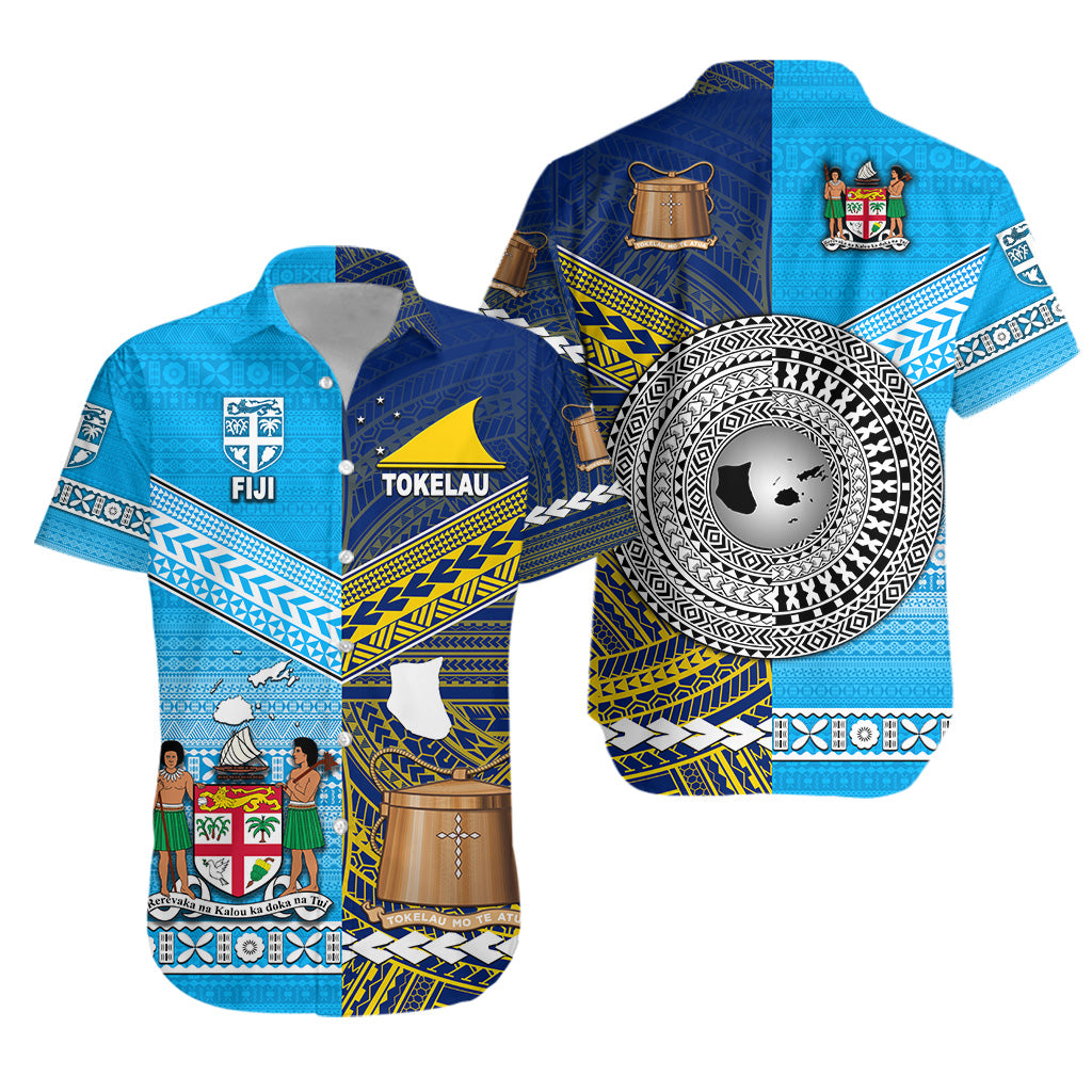 Fiji and Tokelau Hawaiian Shirt Together LT8 Unisex Blue - Polynesian Pride