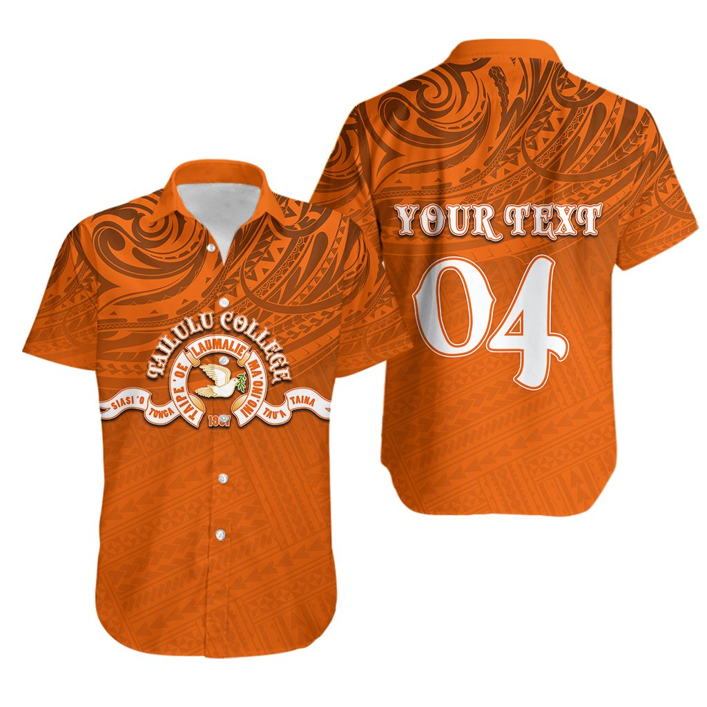 (Custom Personalised) Tailulu College Hawaiian Shirt Tonga Polynesian Unisex Orange - Polynesian Pride