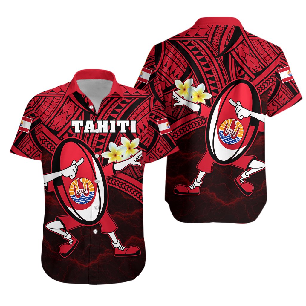 Tahiti Rugby Hawaiian Shirt Hoodie Dab Trend Creative Unisex Red - Polynesian Pride