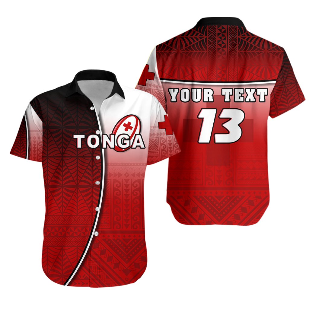 (Custom Personalised) Tonga Rugby Hawaiian Shirt Impressive Version - Custom Text and Number Unisex Red - Polynesian Pride