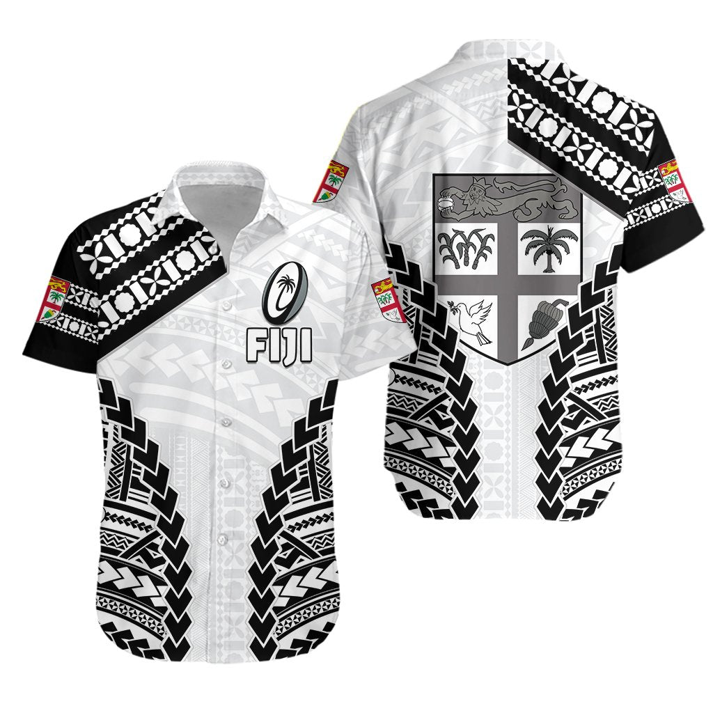 Fiji Rugby Hawaiian Shirt Fresh Unisex White - Polynesian Pride