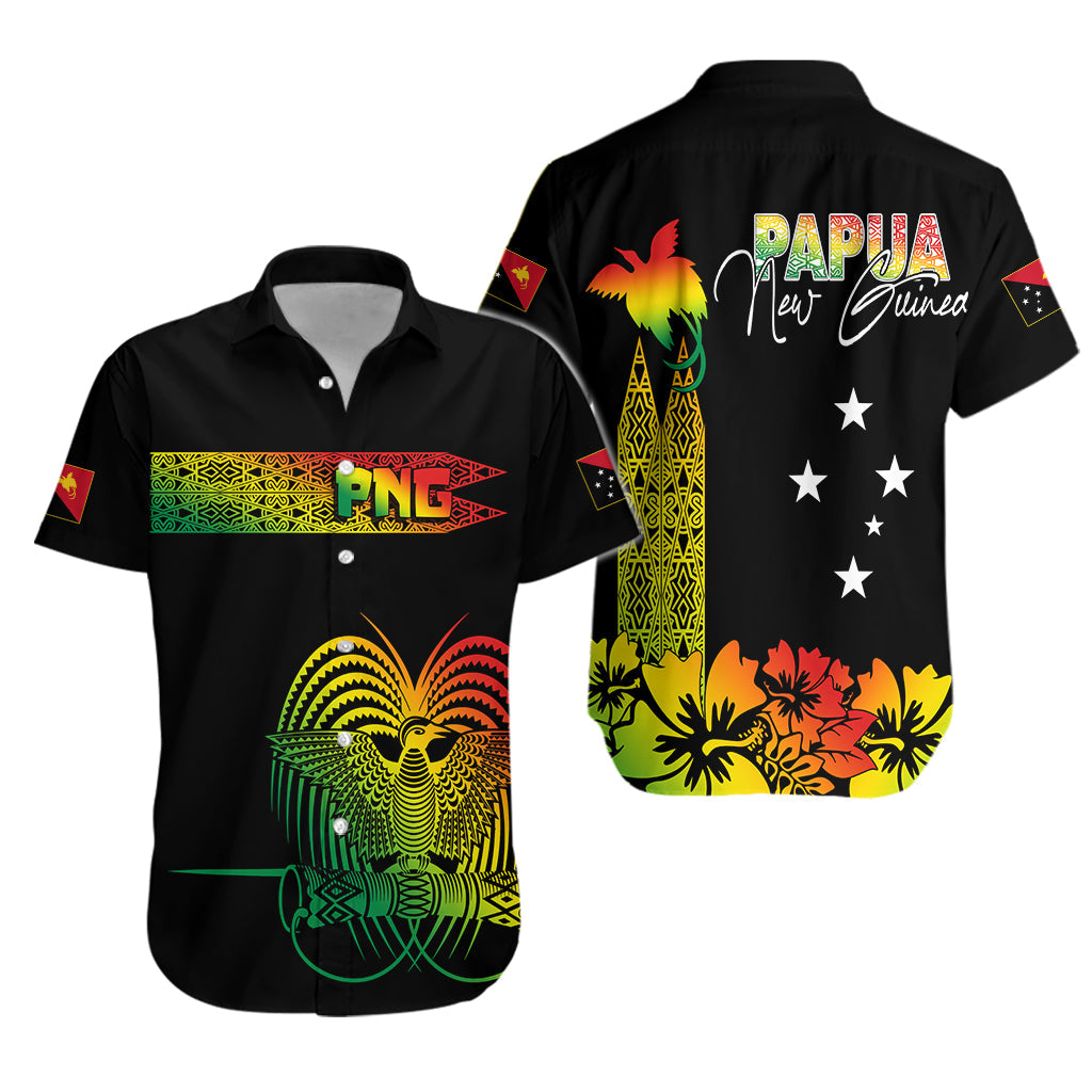 PNG Hibiscus Tribal Pattern Hawaiian Shirt Motuan Reggae Color LT7 Unisex Reggae - Polynesian Pride