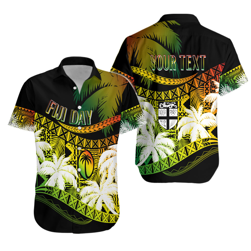 Personalised Fiji Day Hawaiian Shirt Flying Fijians Masi Kesa Style - Reggae LT7 Unisex Reggae - Polynesian Pride