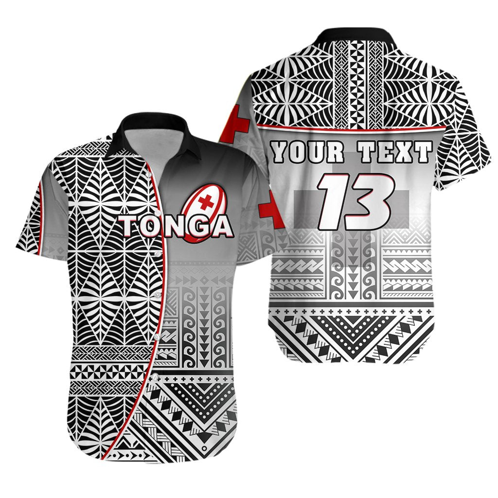 (Custom Personalised) Tonga Rugby Hawaiian Shirt Impressive Version Black - Custom Text and Number Unisex Black - Polynesian Pride