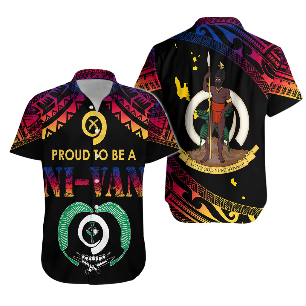 Vanuatu Proud To Be A Ni-Van - Polynesian Pattern Hawaiian Shirt - Torba Province LT7 Unisex Black - Polynesian Pride
