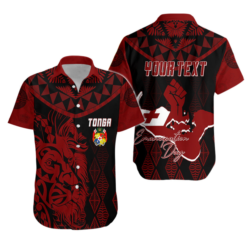 Tonga Personalised Hawaiian Shirt Emancipation Day Lion Style - Black LT7 Unisex Black - Polynesian Pride