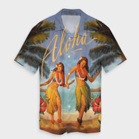 Hawaiian Aloha Hula Girl Hibiscus Polynesian Hawaiian Shirt - AH Unisex Black - Polynesian Pride