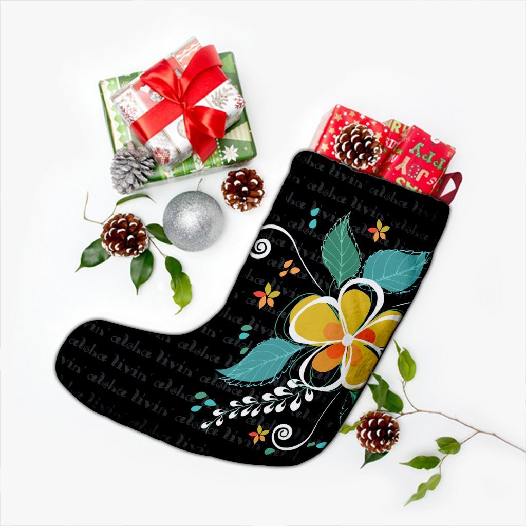 Hawaiian Aloha Plumeria Polynesian Christmas Stocking - AH - AH - Polynesian Pride
