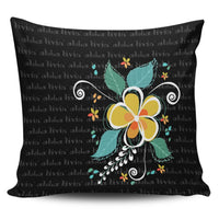 Hawaiian Aloha Plumeria Polynesian Pillow Covers - AH - AH Pillow Covers Black - Polynesian Pride