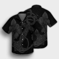 Hawaiian Anchor Poly Tribal Hibiscus Polynesian Hawaiian Shirt Gray - AH - Polynesian Pride