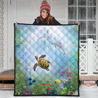 Hawaiian Animal In The Ocean Polynesian Premium Quilts - AH - Polynesian Pride