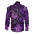Hawaii Mix Polynesian Turtle Plumeria Nick Style Purple Hawaii Long Sleeve Button Shirt LT13 - Polynesian Pride