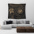 Hawaiian Coat Of Arms Turtle Polynesian Tapestry Gold AH - Polynesian Pride
